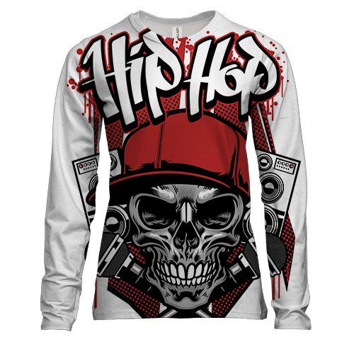 Женский 3D лонгслив Rap Hip Hop