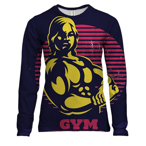 Женский 3D лонгслив Elite fitness girl (2)