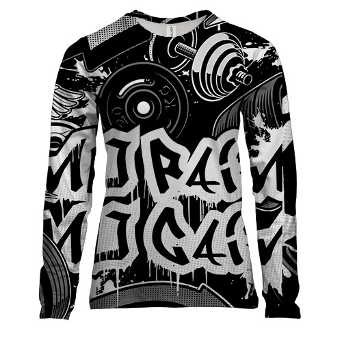 Женский 3D лонгслив No pain graffiti