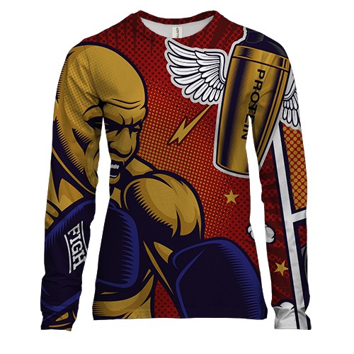 Жіночий 3D лонгслів з коміксами боксерами