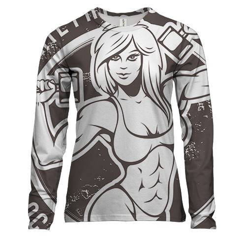 Жіночий 3D лонгслів Elite fitness girl
