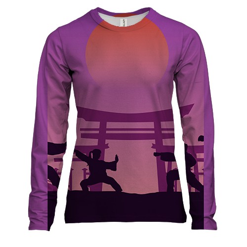 Женский 3D лонгслив с китайскими восточными бойцами