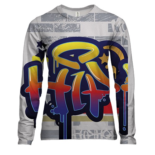 Женский 3D лонгслив Hip Hop graffiti