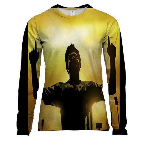 Жіночий 3D лонгслів з футболістом і жестом