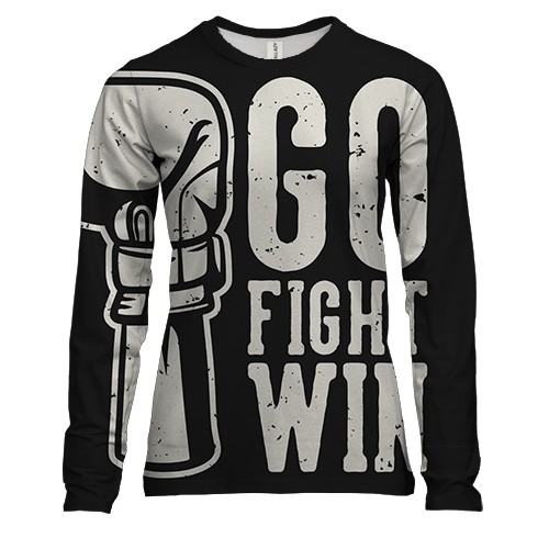 Женский 3D лонгслив Go fight win