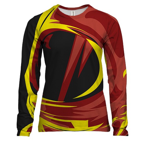 Женский 3D лонгслив с красным скафандром