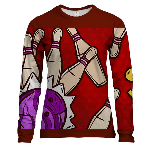 Женский 3D лонгслив Strike bowling club