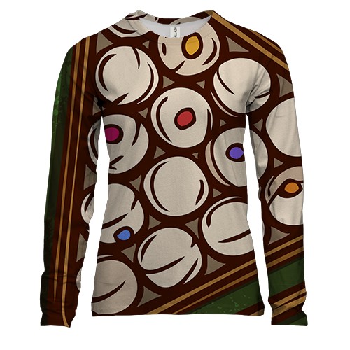 Женский 3D лонгслив с иллюстрацией бильярда