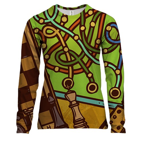 Женский 3D лонгслив Board games