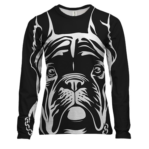 Женский 3D лонгслив с контуром боксера