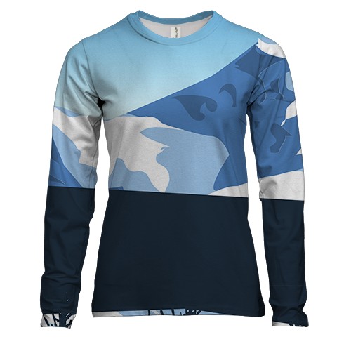 Жіночий 3D лонгслів з гірським ландшафтом