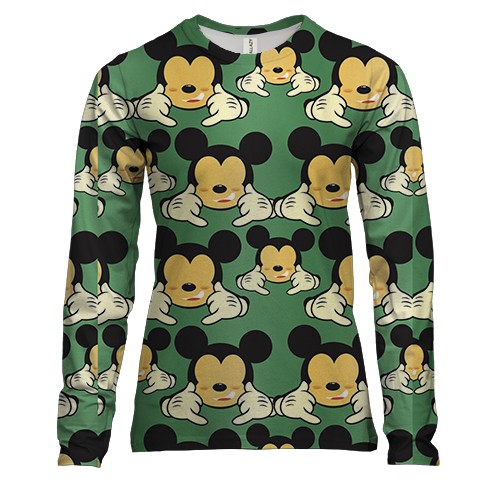 Женский 3D лонгслив с микки маусами