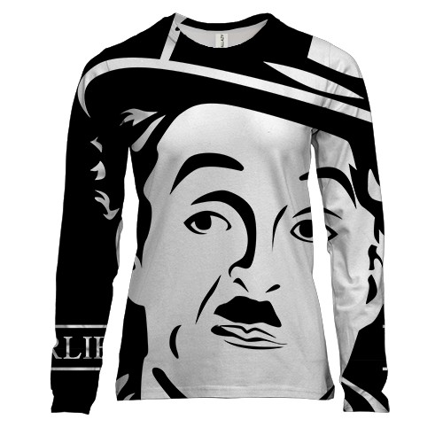 Жіночий 3D лонгслів з Чарлі Чапліним