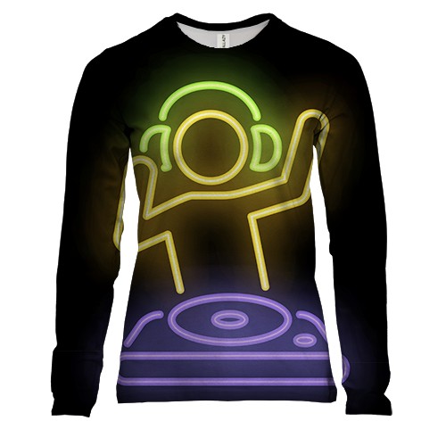 Жіночий 3D лонгслів зі стилізованим діджеєм