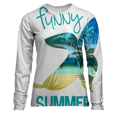 Женский 3D лонгслив Summer Funny