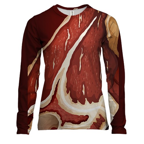 Женский 3D лонгслив с мясом