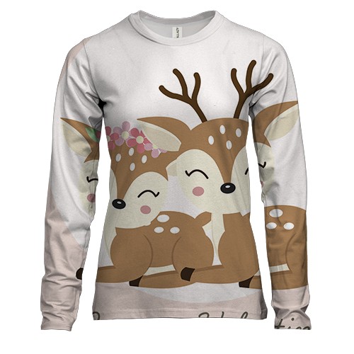 Женский 3D лонгслив с влюбленными оленями