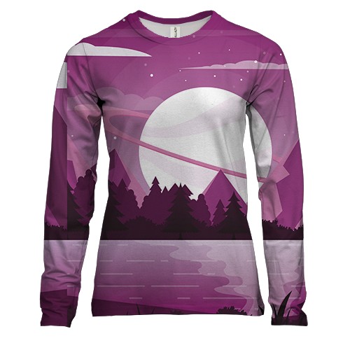 Жіночий 3D лонгслів з рожевим заходом