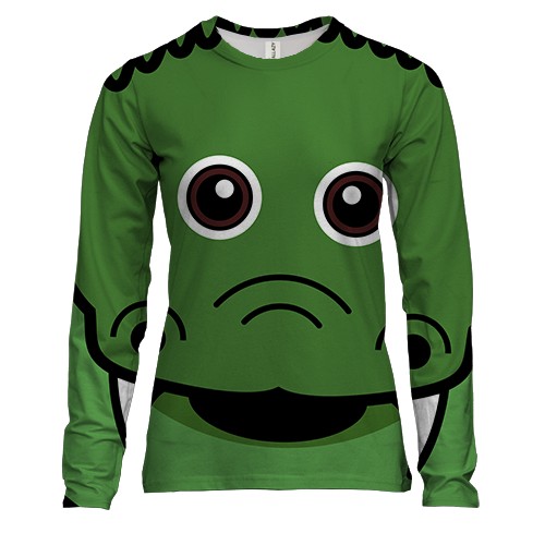 Женский 3D лонгслив с милым крокодилом