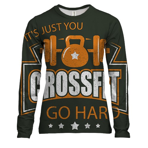 Женский 3D лонгслив Crossfit go hard