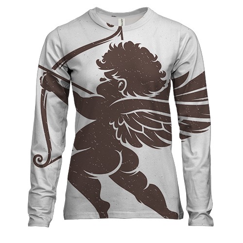 Женский 3D лонгслив с бронзовым купидоном