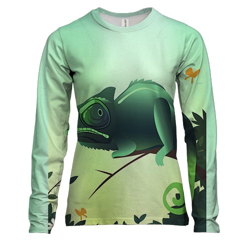 Женский 3D лонгслив с градиентным хамелеоном