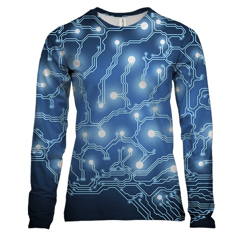 Жіночий 3D лонгслів з кібер-мозком