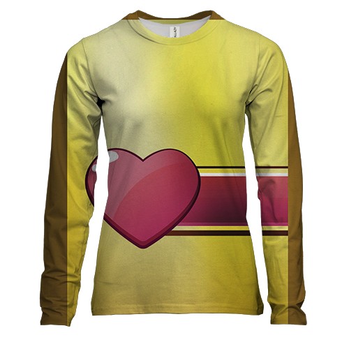 Жіночий 3D лонгслів с линейным сердечком