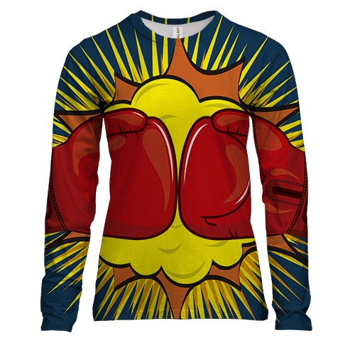 Женский 3D лонгслив с двумя боксерскими перчатками