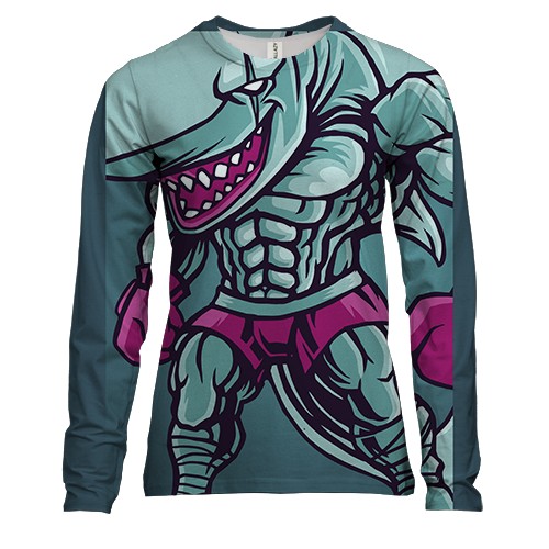 Жіночий 3D лонгслів з акулою боксером