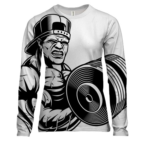 Жіночий 3D лонгслів з чорно білим качком