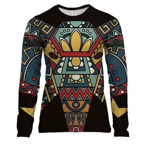 Женский 3D лонгслив с узорным слоном