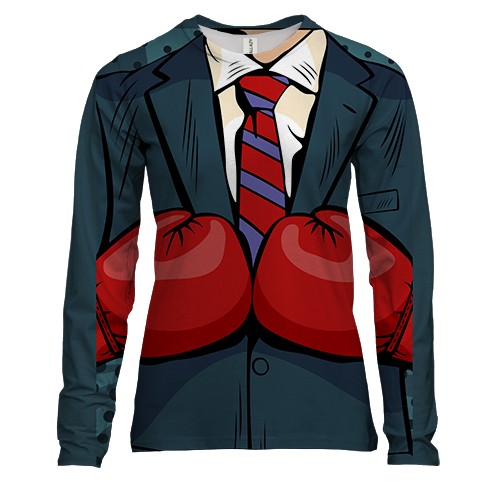 Жіночий 3D лонгслів зі смокінгом боксером