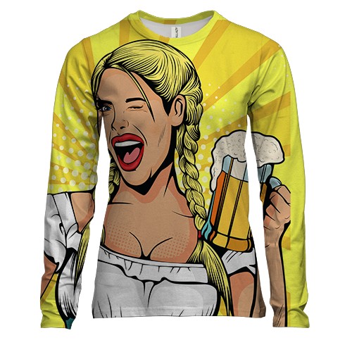 Жіночий 3D лонгслів Beautiful girl beer