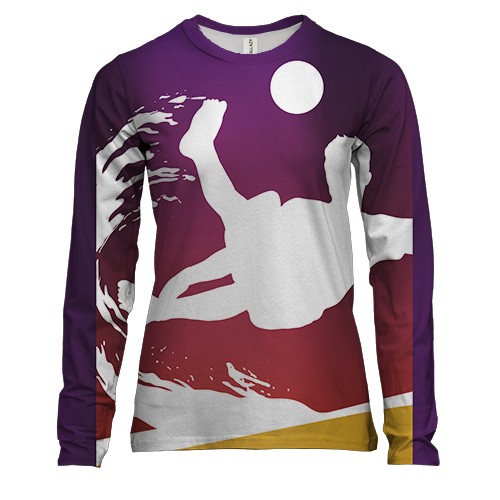 Жіночий 3D лонгслів з пляжним футболом