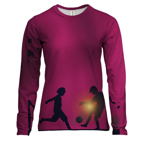 Жіночий 3D лонгслів з пляжним футболом (2)