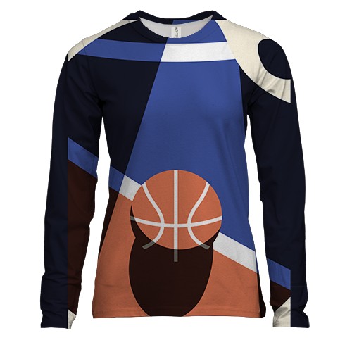 Женский 3D лонгслив Basketball flat