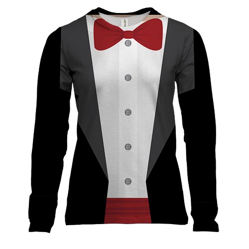 Жіночий 3D лонгслів зі смокінгом