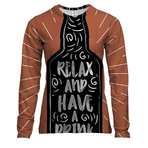 Жіночий 3D лонгслів Relax and have a drink