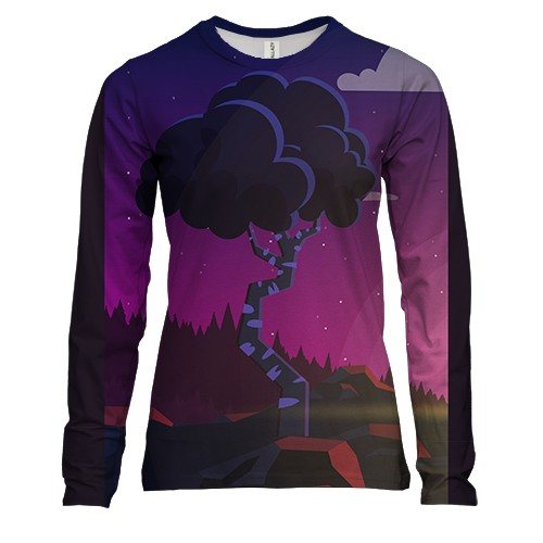 Жіночий 3D лонгслів з нічним деревом