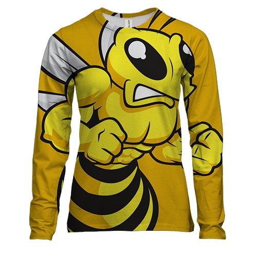 Женский 3D лонгслив с пчелой качком