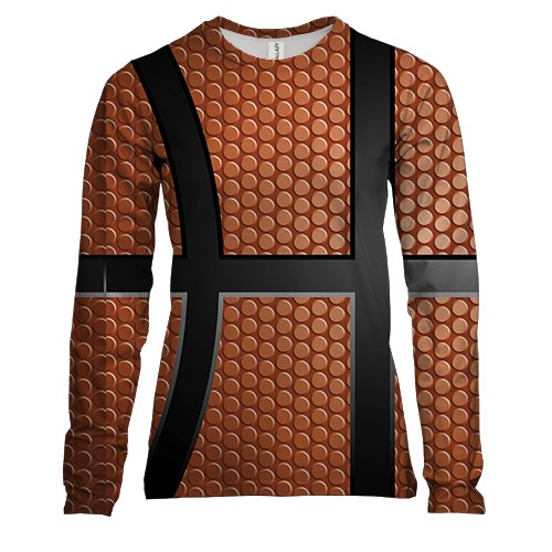Женский 3D лонгслив с текстурой баскетбольного мяча