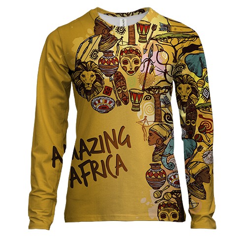 Женский 3D лонгслив Amazing africa