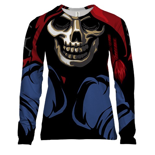 Жіночий 3D лонгслів з черепом боксером