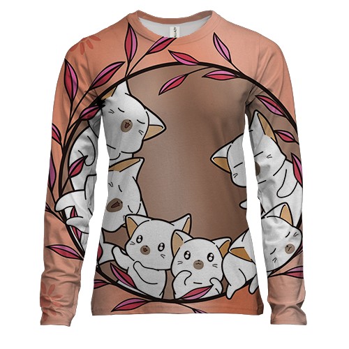 Женский 3D лонгслив с маленькими котятами