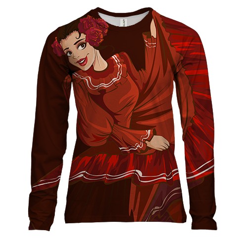 Женский 3D лонгслив с цыганкой
