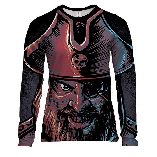 Жіночий 3D лонгслів з піратом в капелюсі