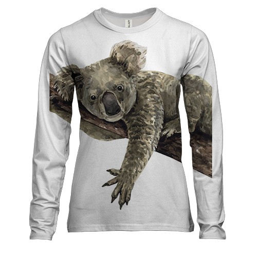 Женский 3D лонгслив с ленивой коалой