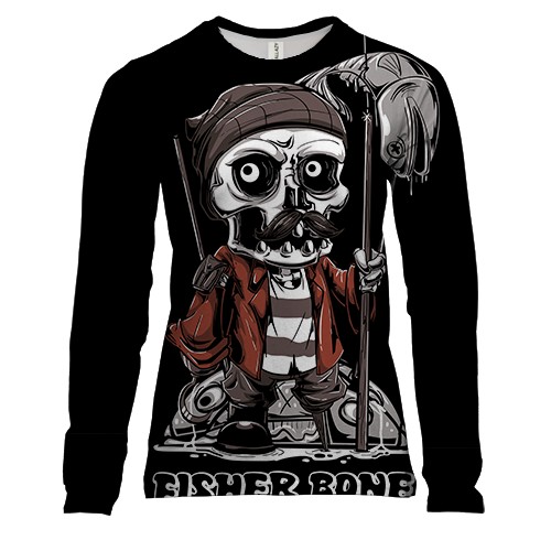 Жіночий 3D лонгслів Fisher bone