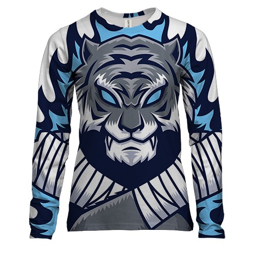 Женский 3D лонгслив с китайским тигром борцом